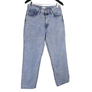 Aritzia Wilfred Free Dad Cotton Acid Light Wash Blue Denim Jeans Size 6